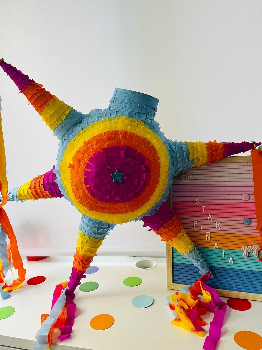 Orange Yellow Blue Estrella Pinata