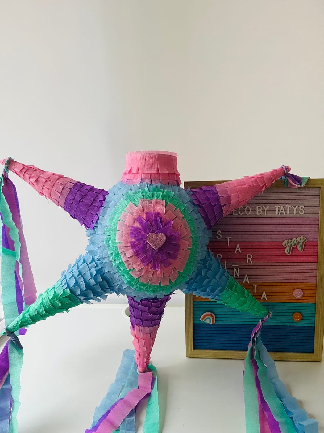 Rosa Celeste Estrella Pinata
